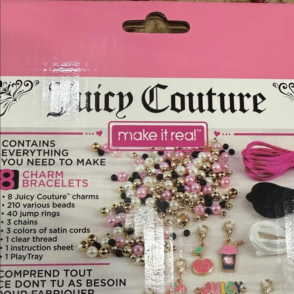 Juicy Couture Pink and Gold Charm Bracelet Set